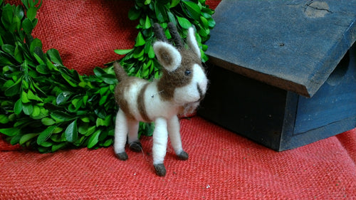 Brown Felt Goat Ornament