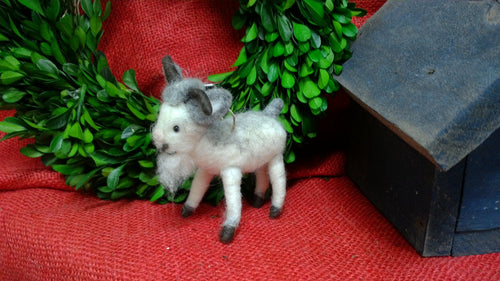 Gray Felt Goat Ornament